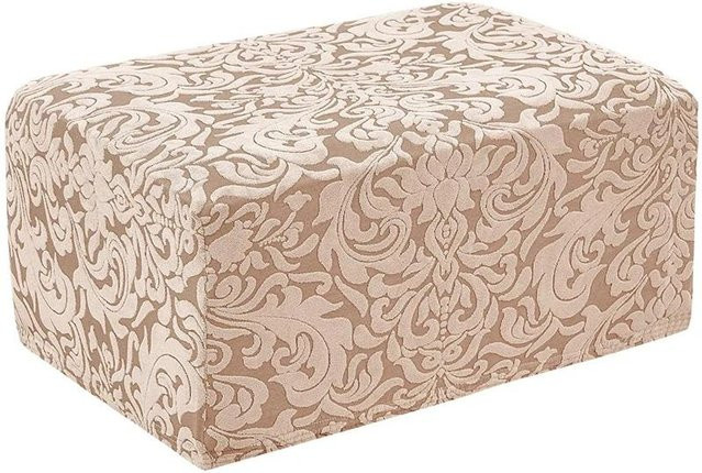 Elastischer Sesselbezug in Beige aus Jacquard-Polyester für Einzelsessel und Liegen mit rutschfester Schutzhülle - Bild 1