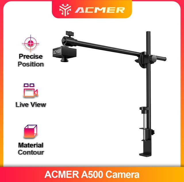ACMER A500 5MP Kamera in Schwarz mit 100 Grad Weitwinkelobjektiv und Echtzeit-Vorschau für Lasergraviergeräte mit einem Arbeitsbereich von 450 x 450 mm - Bild 1