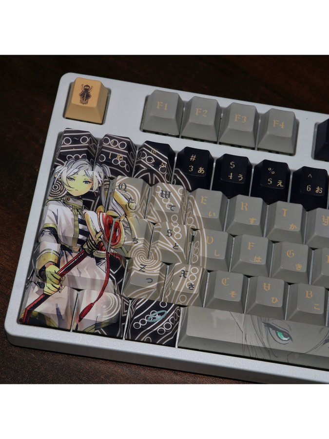 Frieren Anime Theme Keycaps aus PBT im Cherry Profile mit Side Print für mechanische Tastaturen wie Made68, Mad68 und Wooting 60, Mehrfarbig - Bild 6