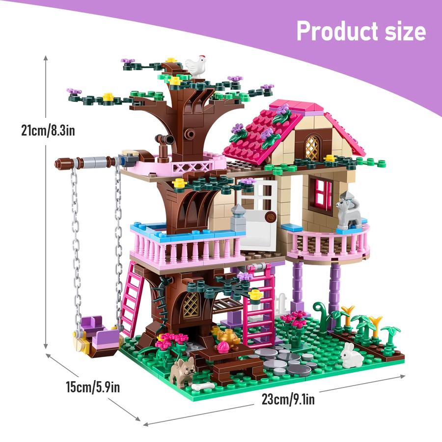 ZKZC Stadt Baum Haus Sommer Urlaub Villa Schloss Bausteine Sets, Bunt / Mehrfarbig - Bild 4