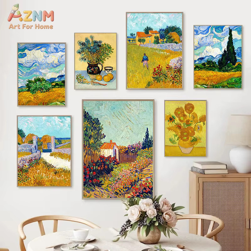 Kayou Vincent Van Gogh Sammlung Wandbilder als Leinwanddrucke mit abstrakten Kunstwerken in Mehrfarbig für deine Wohnzimmer-Dekoration - Bild 2