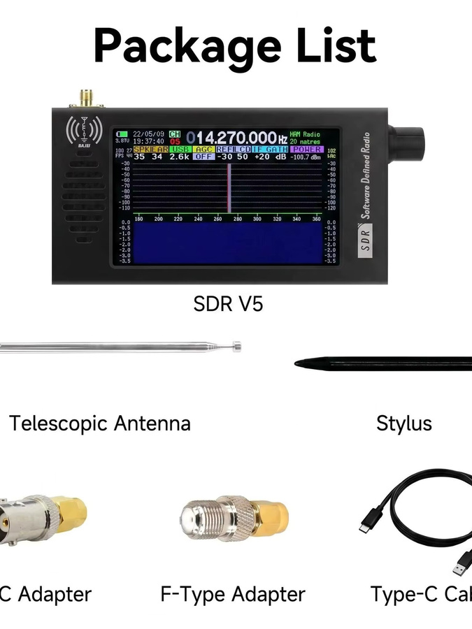 HTOOL SDR Radio Kurzwelle DSP Digital FM Receiver Transceiver mit Farbdisplay in Schwarz - Bild 7