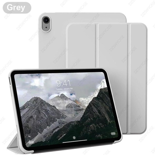 Schutzhülle für iPad 11. Generation (A16) 11 Zoll und 10. Generation 10,9 Zoll mit Dreifach-Ständer und Auto Wake/Sleep Funktion, weiche TPU-Rückseite, Grau - Bild 1
