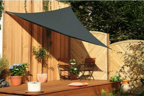 Floracord Dreiecksonnensegel aus Polyester in Anthrazit, Breite: 360 cm - Bild 2