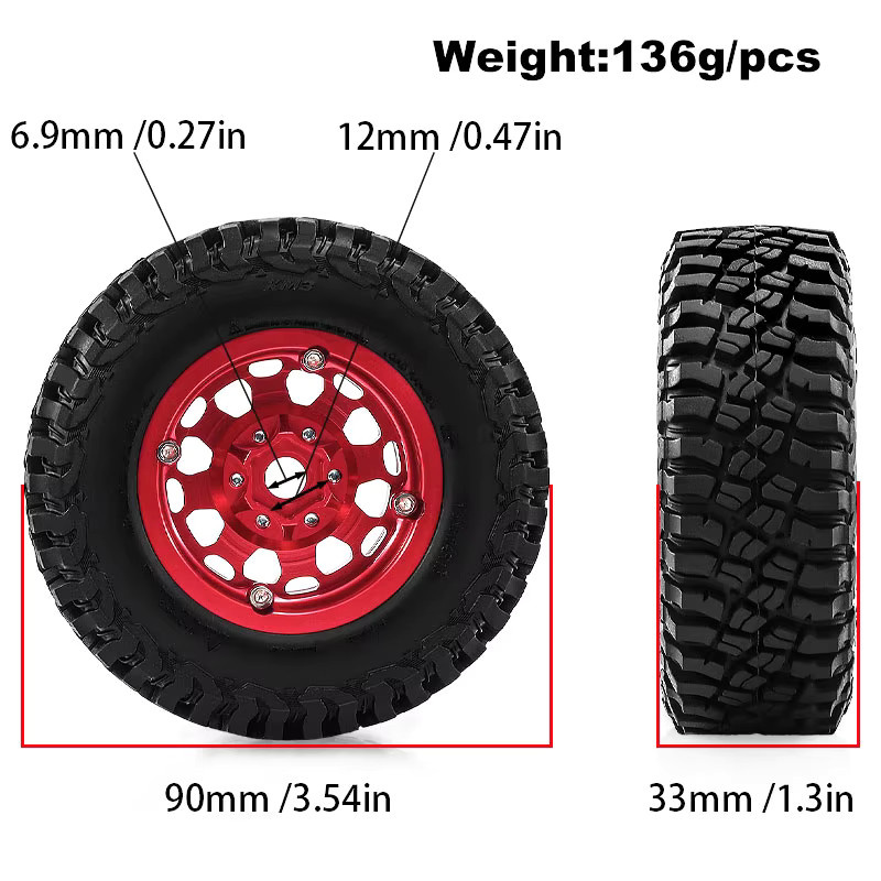 Meep Metall-Beadlock-Räder, 1:12, Schwarz, Zubehör - Bild 3