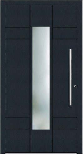 KNOCK Aluminium-Haustür Terra Nova in Anthrazit Grau mit Glaseinsatz und RC2 Schutz - Bild 1