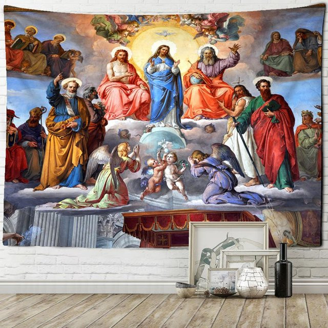 Jesus Engel Wandteppich Binchi Outdoor Equipment Motiv Mystic Hippie Kunst Stoff B: 95 cm, H: 70 cm, Mehrfarbig - Bild 1