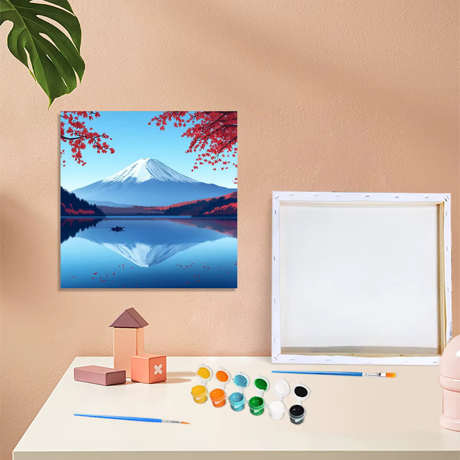 Ruopoty Malen nach Zahlen Set Berglandschaft Motiv für Anfänger und Erwachsene, Mehrfarbiges DIY Leinwandbild im rechteckigen Format - Bild 3