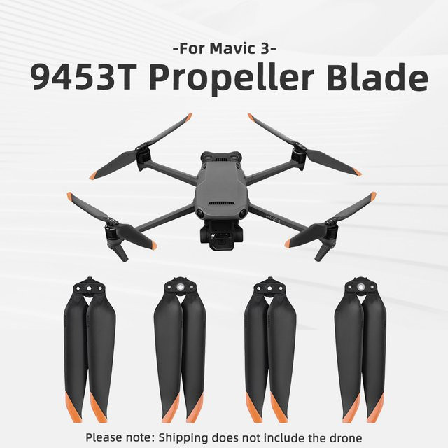 DJI 9453T Propeller Set in Schwarz für Mavic 3, Mavic 3 Classic und Mavic 3 Pro, 2 Paar Leichtgewichtige Ersatzschraubenflügel - Bild 1