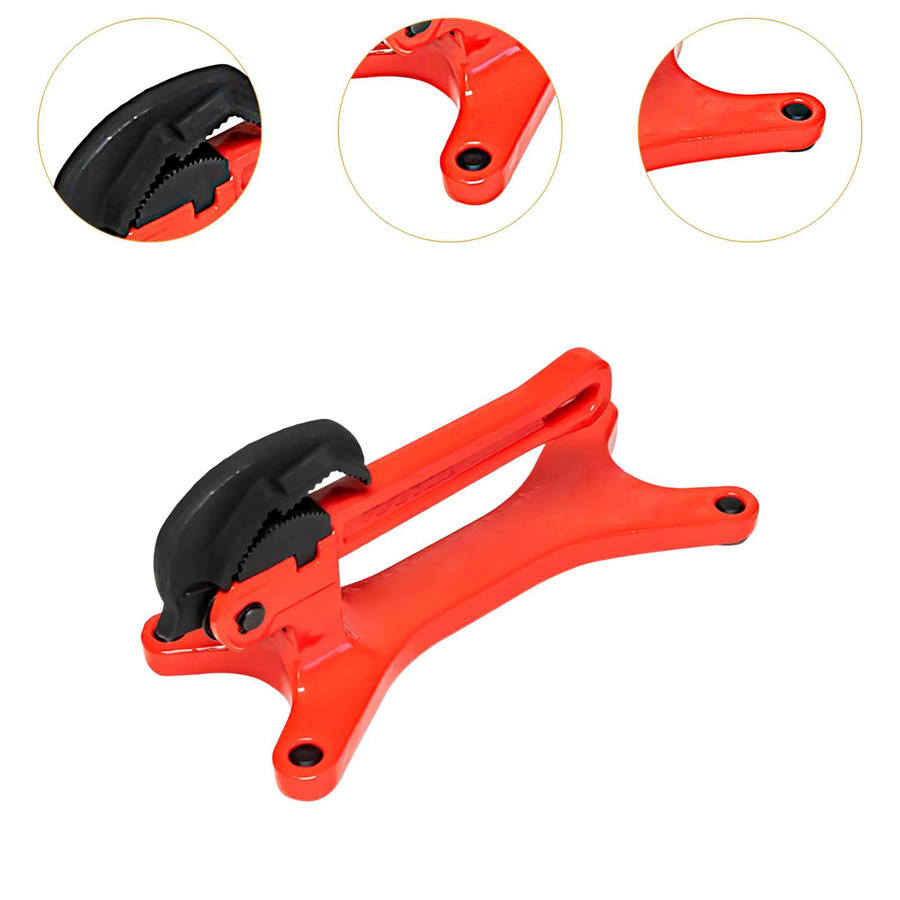 Homyl Hochleistungs-Rohrschraubstock aus Aluminium in Rot, selbstjustierende Klemme und rutschfester Rohrhalter für Industrieprojekte - Bild 3