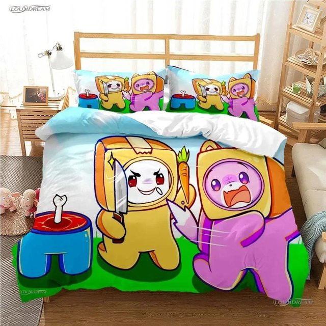 L-Lankybox Animationsfilm Bettwäscheset aus Mikrofaser mit Bettdeckenbezug und Kissenbezügen, Mehrfarbig, B/T: 240 x 220 cm - Bild 1