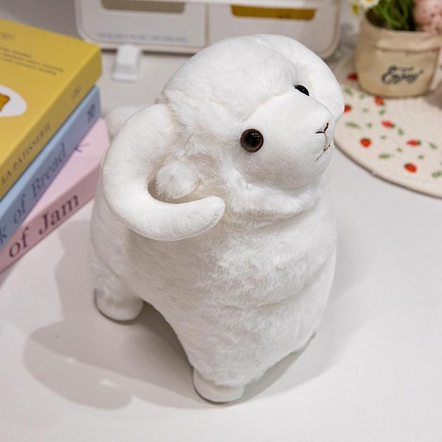 Simulierte Schafpuppe Plüschtier Lamm, Weiß - Bild 1
