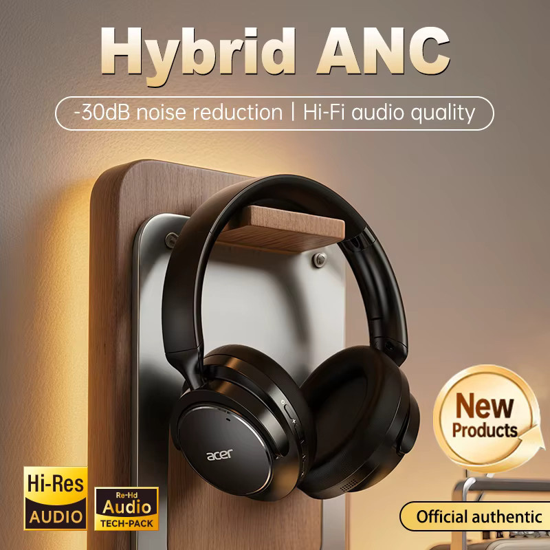 Acer Ohr560 Kabelloses Bluetooth-Over-Ear-Headset in Schwarz mit aktiver Geräuschunterdrückung und integriertem Mikrofon sowie 3,5-mm-Klinkenanschluss - Bild 5