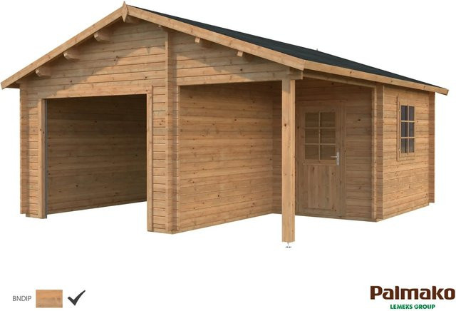 Palmako Holzgarage Roger aus Leimholz in Braun ohne Tor, B: 510 cm, T: 550 cm - Bild 1