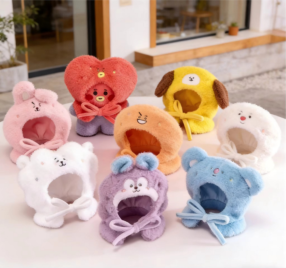 LINE FRIENDS BT21 Kawaii Anime Reise-Serie Plüsch-Kopfbedeckung, mit Konzert-Lichtset & Puppen-Umhang - Bild 2
