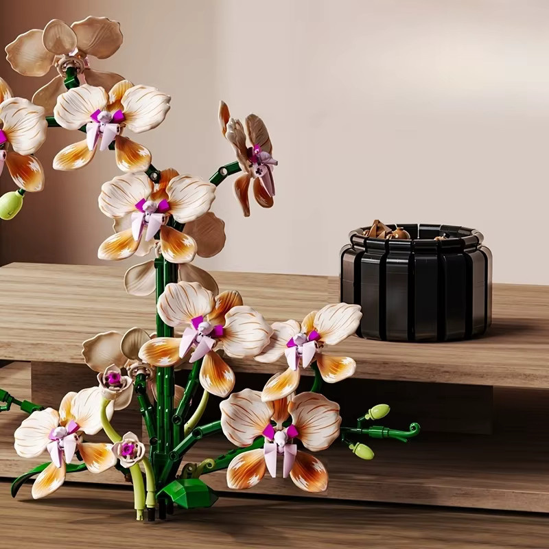 yaafun Orchidee Bouquet Bausteine Modell mit 866 Teilen als kreatives MOC Set zur Dekoration - Bild 5
