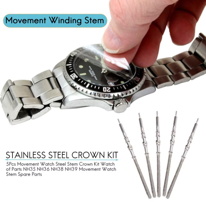 Uhr Stem Crown Kit Stahl, Ersatzteile für NH35 NH36 NH38 NH39 - Bild 2