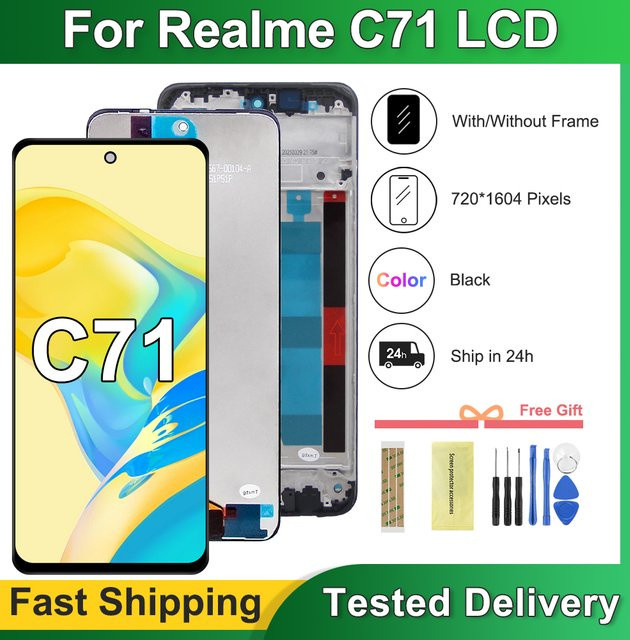 OPPO Realme C71 LCD Touchscreen-Display-Baugruppe in Schwarz als Reparatur-Ersatzteil mit 6,67 Zoll - Bild 1