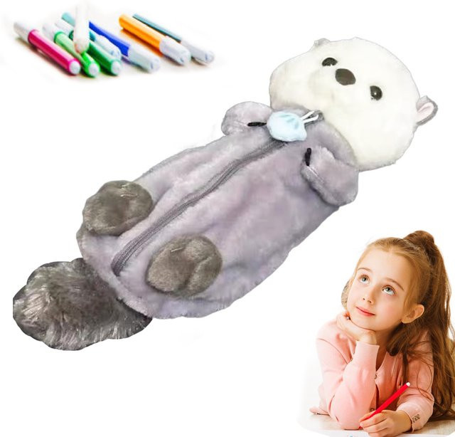 Niedliches Plüschtier-Federmäppchen im Kawaii-Stil als weiche Schreibwarentasche für Kinder - Bild 1
