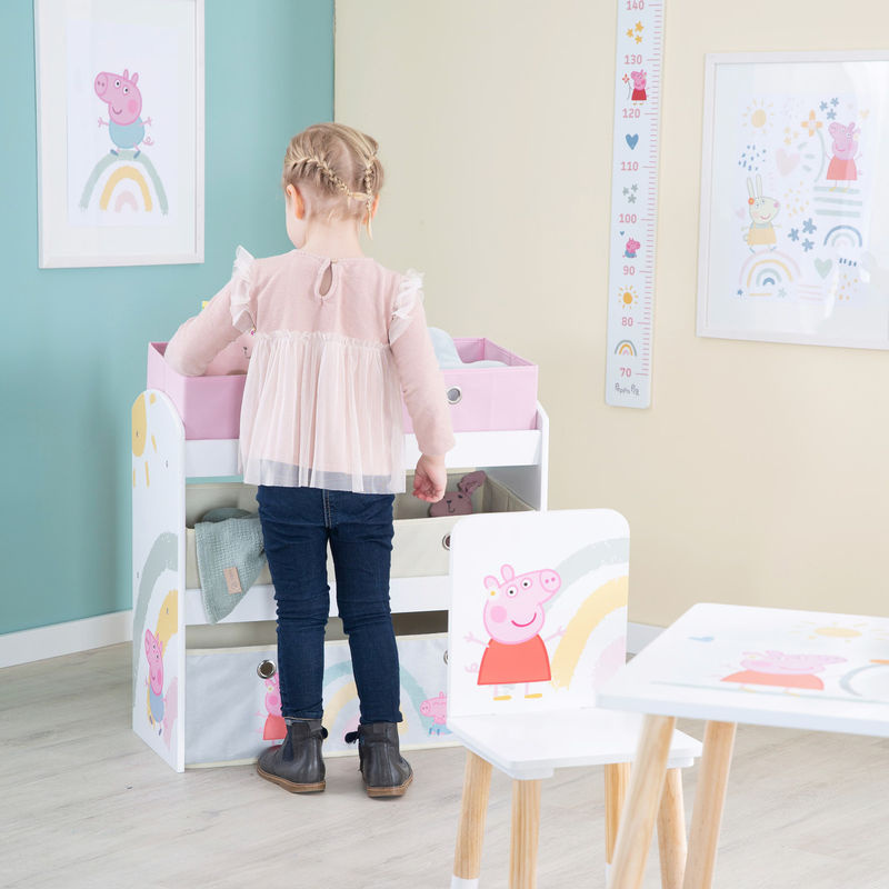 Roba Spielregal Peppa Pig aus Holz in Weiß mit Stoffboxen, B/T/H: 60 x 30 x 60 cm - Bild 5
