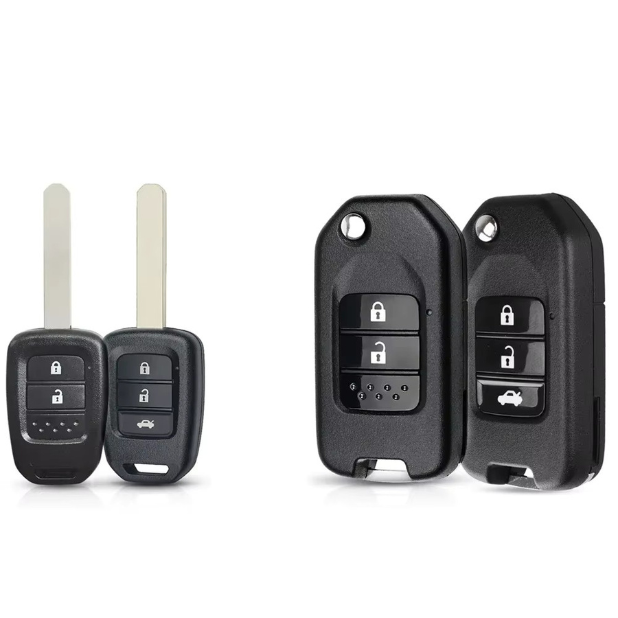 KEYYOU Modifizierte Flip Remote Key Shell für Honda FIT XRV VEZEL CITY JAZZ CIVIC HRV in Schwarz (2/3 Tasten) - Bild 3