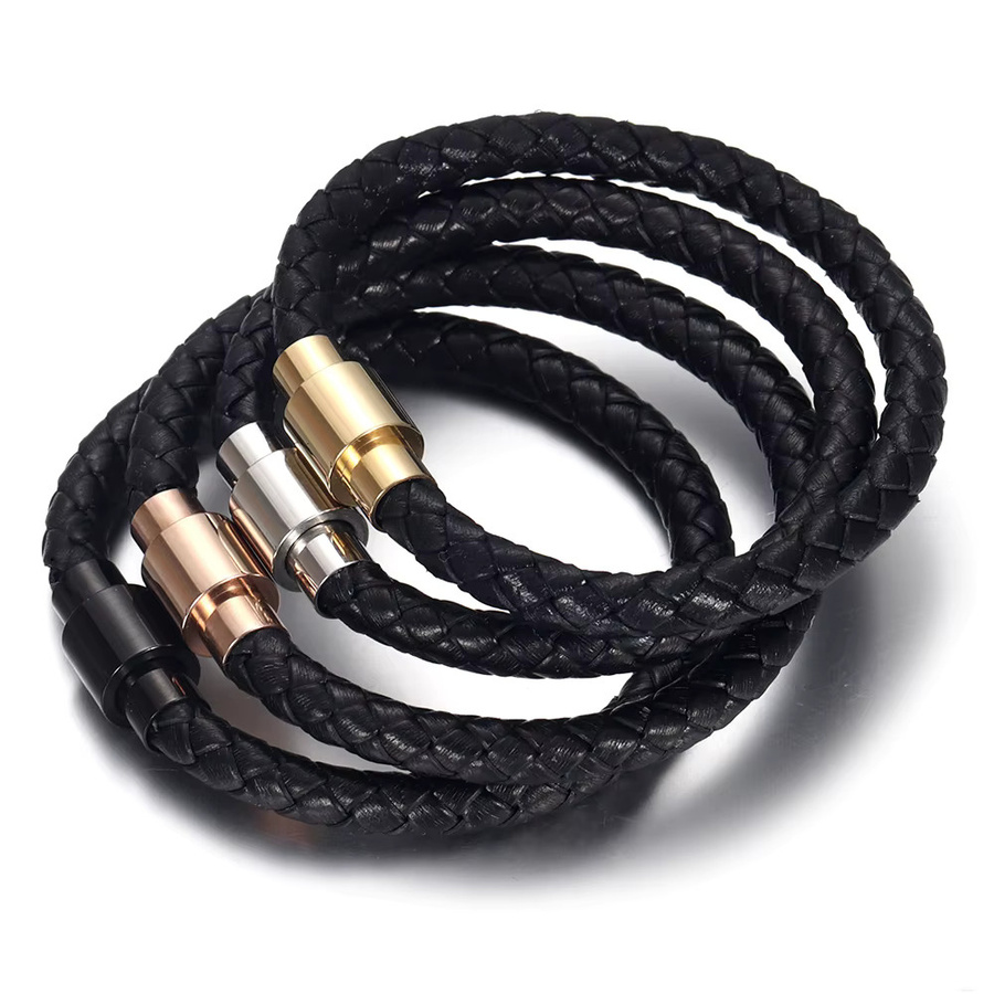 EMBLAASK Magnetverschluss Edelstahl, 5 mm, 6 mm Loch, Lederband, Armband-Zubehör - Bild 2