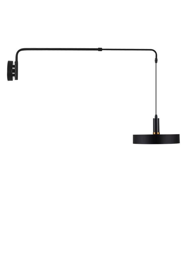 Xiuxiu Industrielle LED Wandleuchte in Schwarz mit verstellbarem Schwenkarm und langer Stange für Wohnzimmer und Schlafzimmer - Bild 2