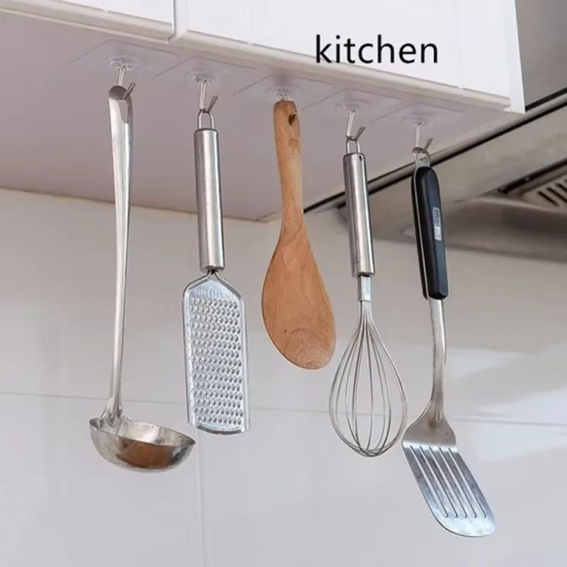 100 Stück selbstklebende Wandhaken, transparent, rutschfest und spurlos, inklusive Haken für Badezimmer und Küche - Bild 2