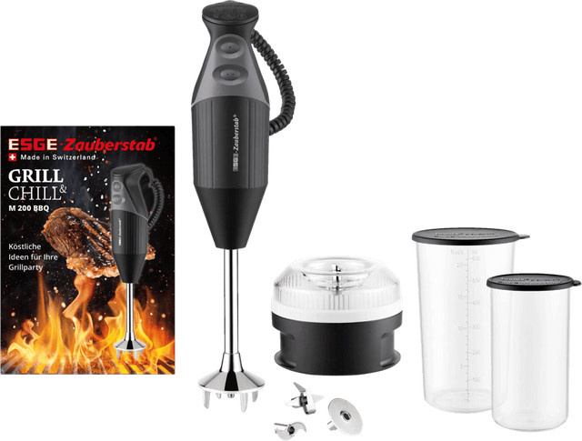 ESGE Zauberstab M 200 BBQ Stabmixer mit Zerkleinereraufsatz 200W Schwarz - Bild 1