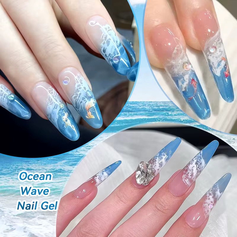 LILYCUTE Nagellack Ozeanwellen-Gel, Weiß, 7 ml - Bild 5