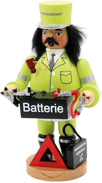 Dekohelden24 Räuchermann Abschleppdienst Weihnachtsräucherfigur in Gelb und Schwarz, B/T/H: 11 x 9 x 20 cm - Bild 1