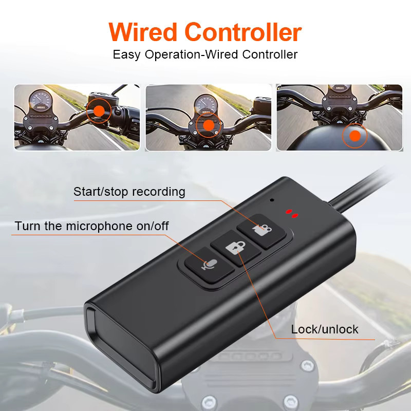 Kocam Dual 2K Motorrad Dash Cam mit WiFi und GPS, Wasserdichte Vorne- und Hinten-Kamera Recorder in Schwarz - Bild 5
