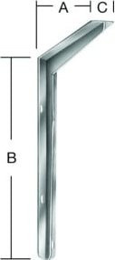 VORMANN Profilkonsole aus Stahl, feuerverzinkt, Farbe: Silber, B: 30,0 cm, T: 25,0 cm - Bild 1