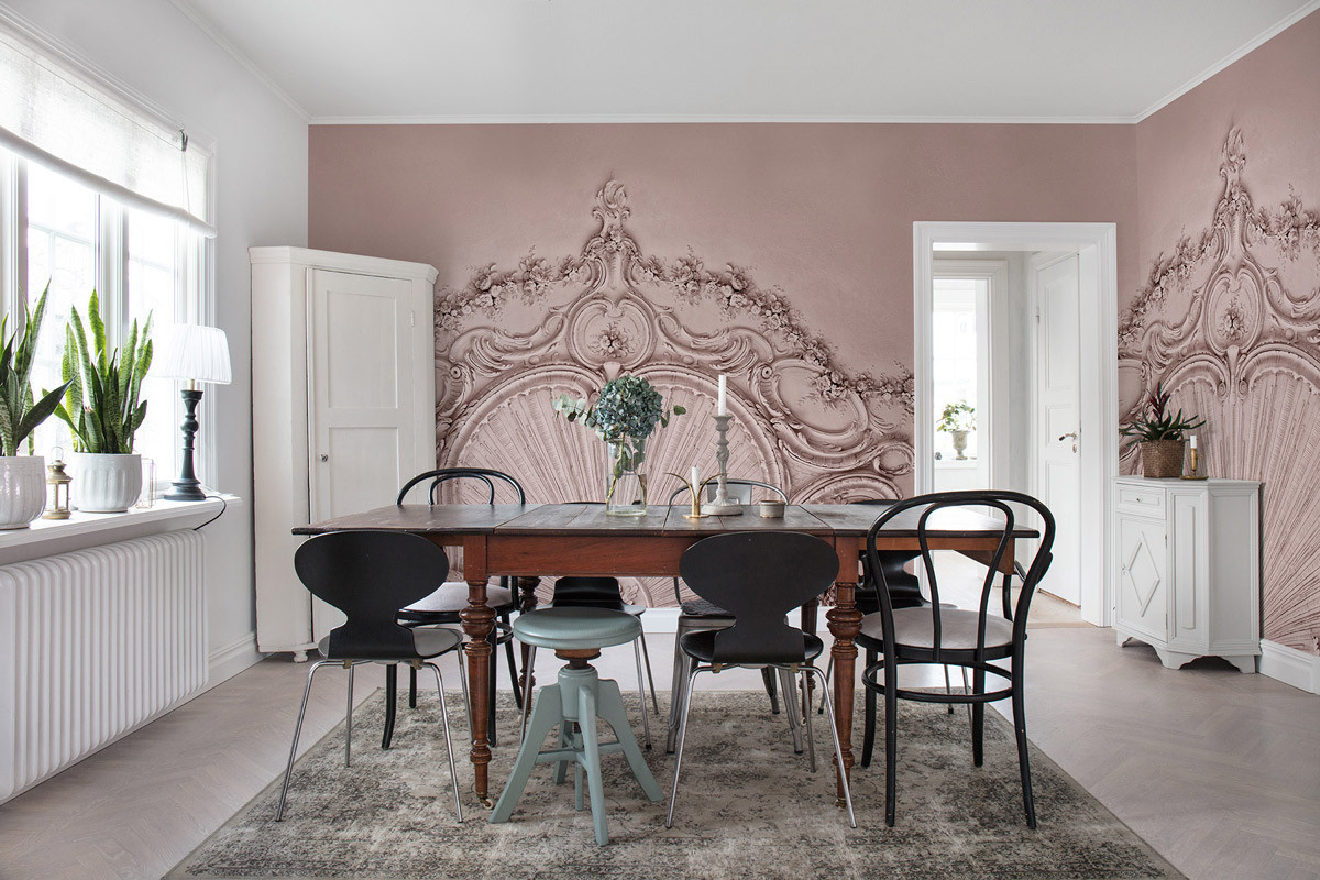 Rebel Walls Mural Stucco Gloria Wandtattoo in Dusty Pink mit abstrakter Steinoptik - Bild 1