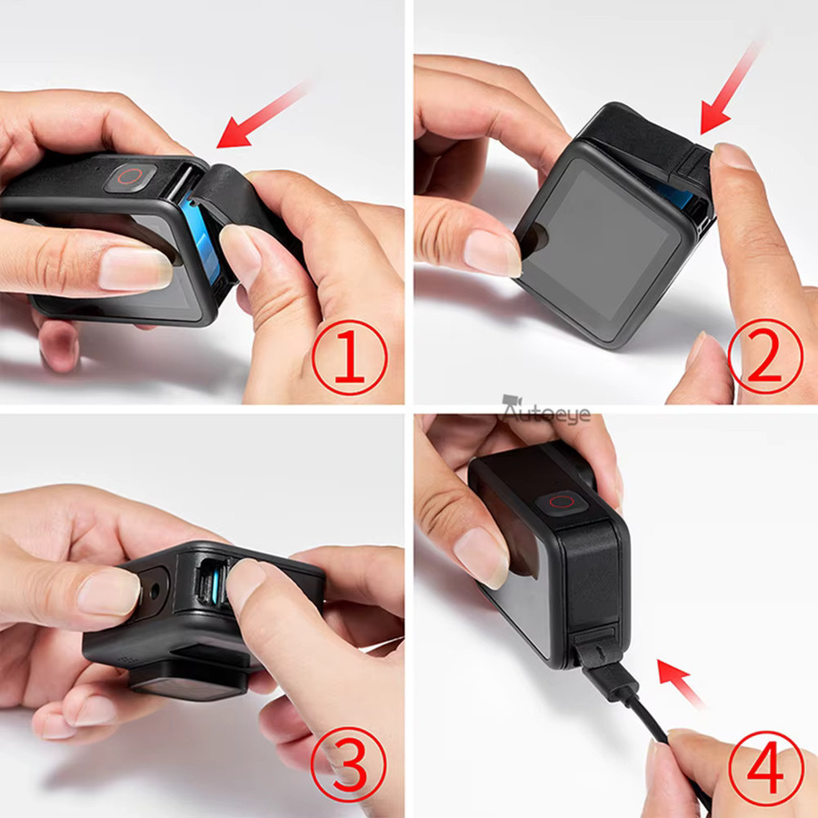 Schwarze Flip-Batterie-Seitenabdeckung für GoPro Hero 13 und GoPro Hero 12 als Ersatz-Ladegehäuse und abnehmbarer Batteriefachdeckel - Bild 5