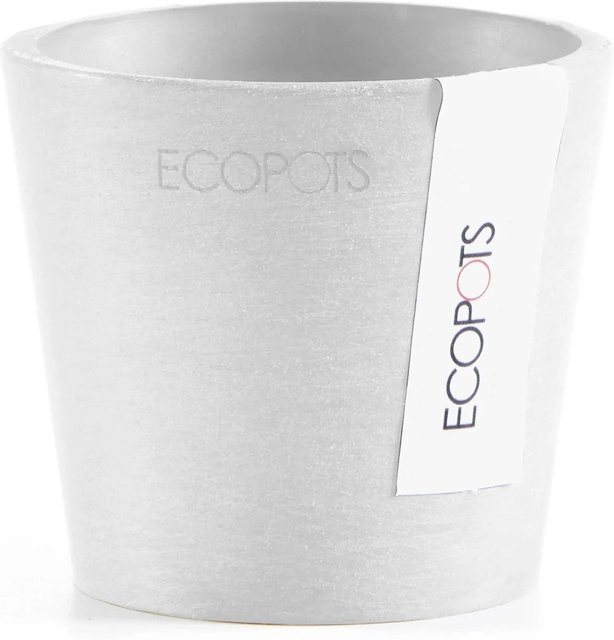 Ecopots Pflanztopf Amsterdam Mini Weiß aus recyceltem Kunststoff B: 8 cm, T: 8 cm, H: 7 cm - Bild 1