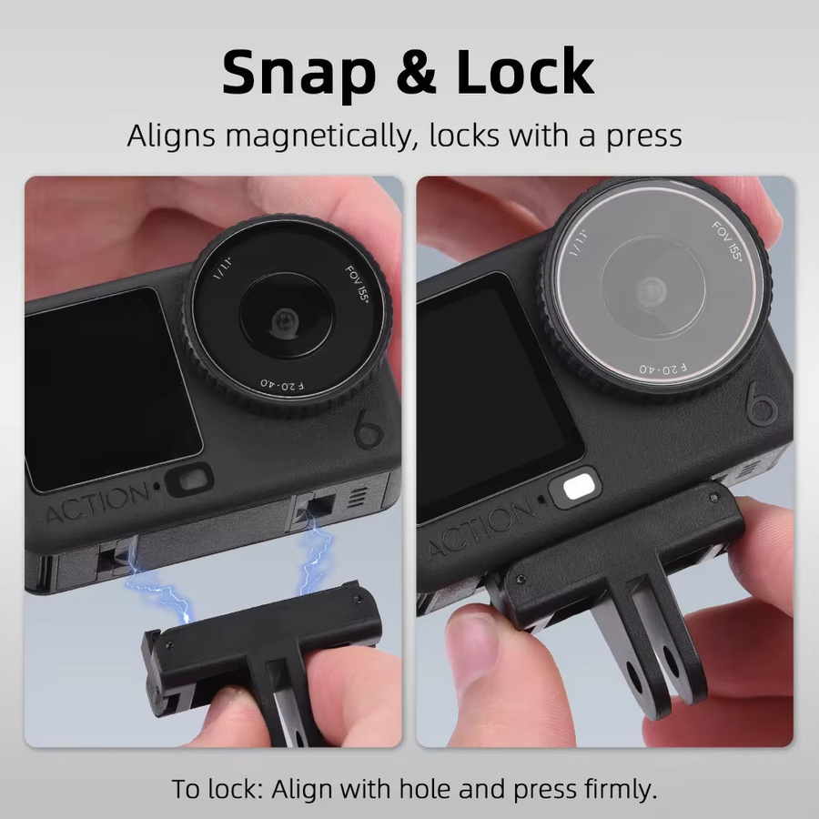 DJI OSMO Action 6 Schnellwechsel-Basis-Adapterhalterung in Schwarz für deine Action Camera - Bild 6