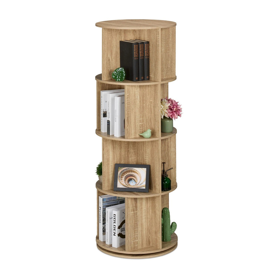 Relaxdays Bücherregal aus Holzwerkstoff und Stahl in Natur, Höhe: 137 cm, Breite: 50 cm, Tiefe: 25 cm - Bild 2