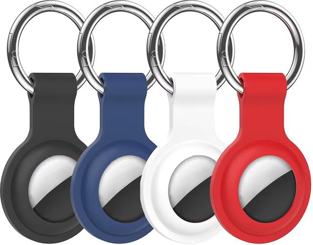 Wasserdichte Silikon-Schutzhülle für Apple AirTag in Grün als Anti-Verlust-Schlüsselanhänger für Schlüssel, Haustierhalsband, Taschen und Gepäck - Bild 1