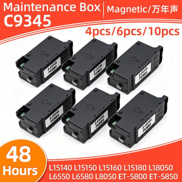 Epson C9345 Wartungsbox Set in Schwarz kompatibel mit L15140 L15150 L15160 L15180 L18050 L6550 L6580 L8050 ET-5800 ET-5850 Druckern - Bild 1
