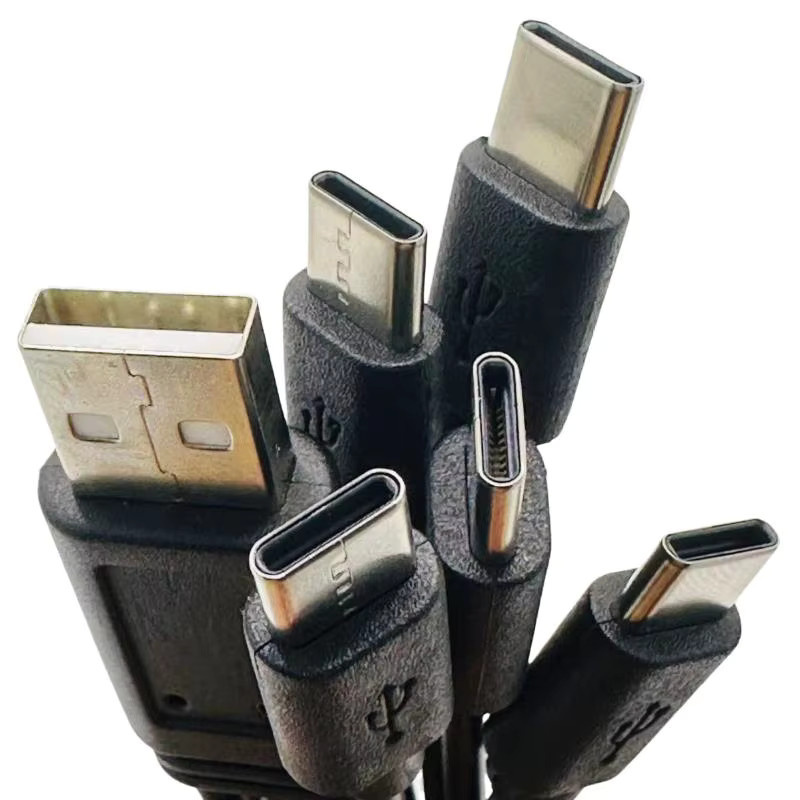 USB zu Typ-C Splitter Adapter Kabel Schwarz, 20 cm Länge für mehrere Ladevorgänge - Bild 3