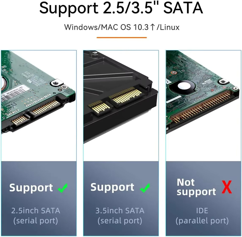 MAIWO Dual-Bay HDD SSD Dockingstation mit Offline-Klonfunktion, USB 3.0, für 2,5 und 3,5 Zoll Festplatten, Farbe: Weiß - Bild 2