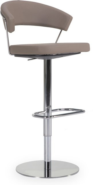 Calligaris Barhocker CB/1088 NEW YORK in Grau mit Kunstleder und verchromtem Metallgestell, drehbar, B/T/H: 53 x 57 x 110 cm - Bild 1