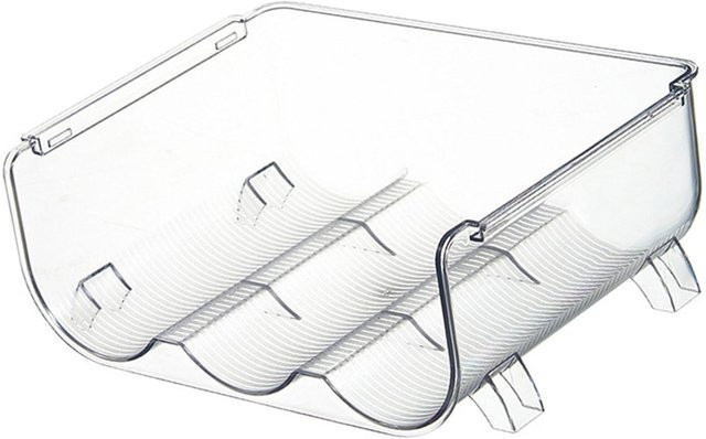 mfySpace Wasserflaschen Organizer aus Acryl, stapelbarer Wasserflaschenhalter mit 3 Fächern, transparent und weiß - Bild 1