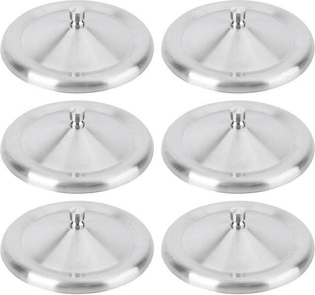 6 Stück Edelstahl Tassendeckel von Simplistic Living Home in Silber als Schutz für Kaffeebecher und Getränkebecher - Bild 1