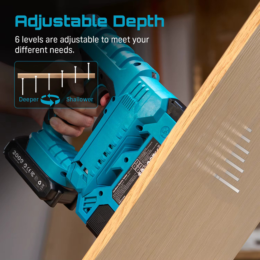 SEESII 2-in-1 Akku-Nagelpistole und Tacker in Blau mit 18 Gauge Brad Nailer und 2.0 Akku für Holzbearbeitung und Möbelrenovierung - Bild 5