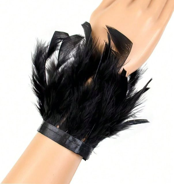 Armband chenxiaogang, künstliche Federn, schwarz, Damen - Bild 1