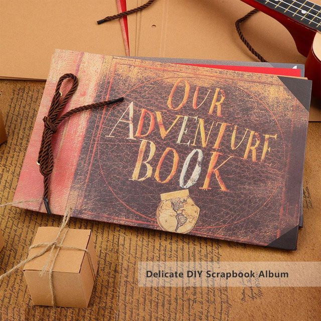KaiSai DIY Scrapbook Album im Vintage-Stil mit Hardcover und gebundener Schnur, braunes Erinnerungsbuch mit 40 Seiten - Bild 1