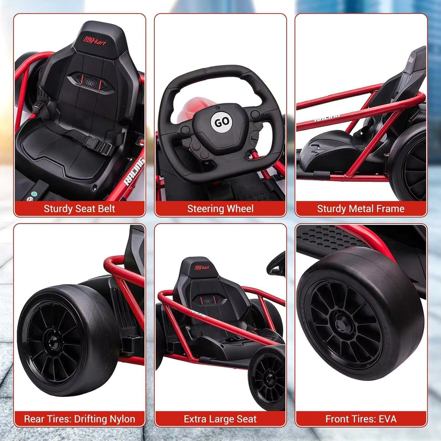 HiMISS Kinder-Go-Kart, Elektroauto, Drift-Kart, ab 8 Jahren - Bild 3