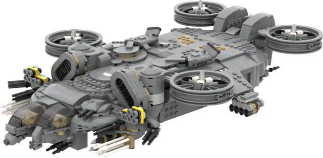 GOBRICKS Avatarot Drachen Angriff Schiff Modell Bausteine in Grau - Bild 1